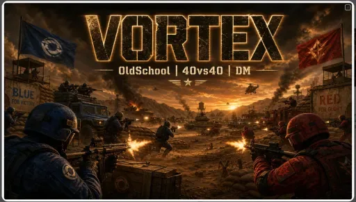 Ekran görüntüsü 1. Vortex PVP DM | 40vs40 | KOTH | Cars/Heli
